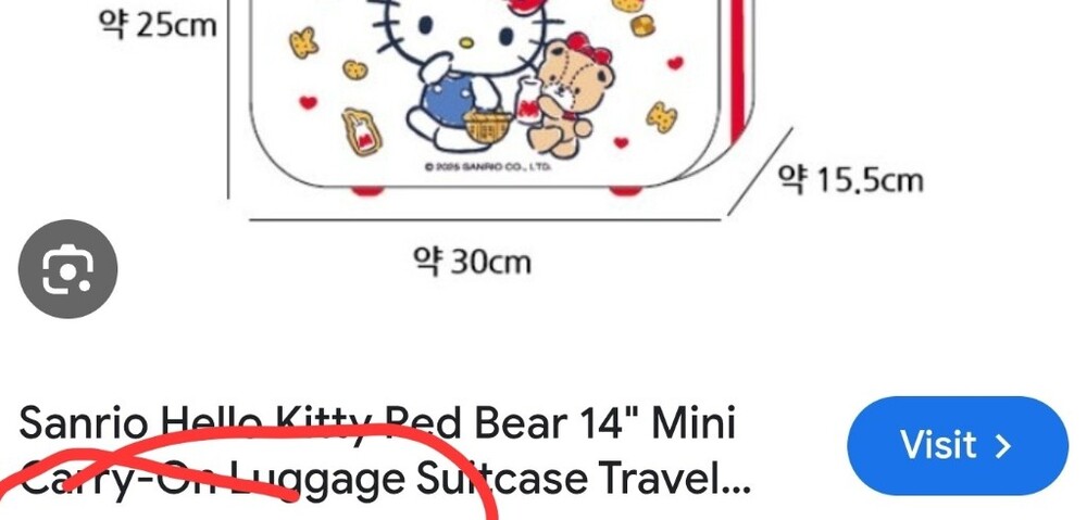 Sanrio Hello Kitty Red & White Mini Carry-On Luggage
